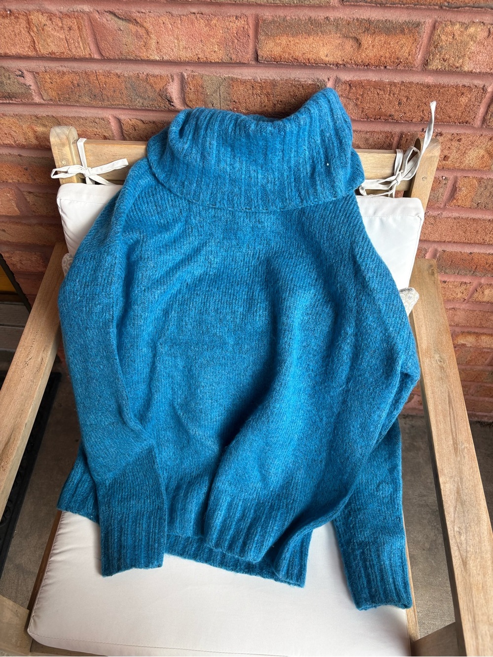 LOFT Teal Cowl Neck Sweater